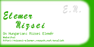 elemer mizsei business card