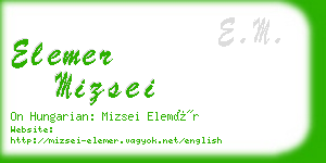 elemer mizsei business card